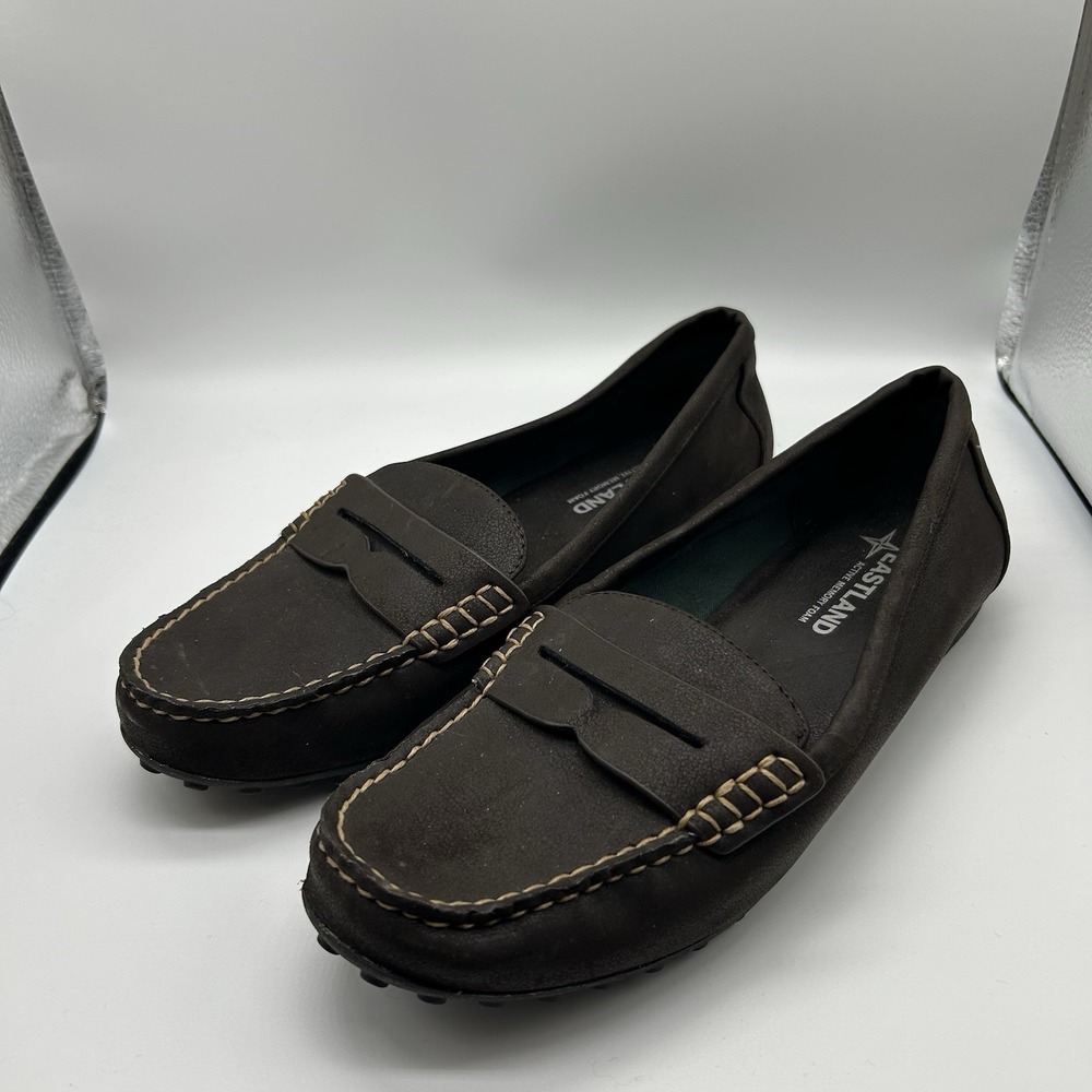 Eastland Montana Loafers Women's 8.5 Brown Faux Leather Slip On Comfort Shoes